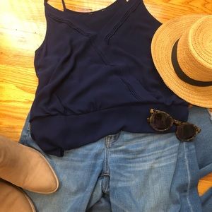 NWOT Navy Silky Tank